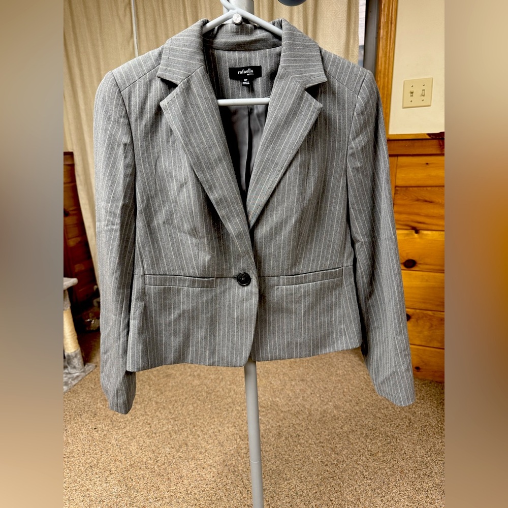 Rafaella pinstripe gray blazer